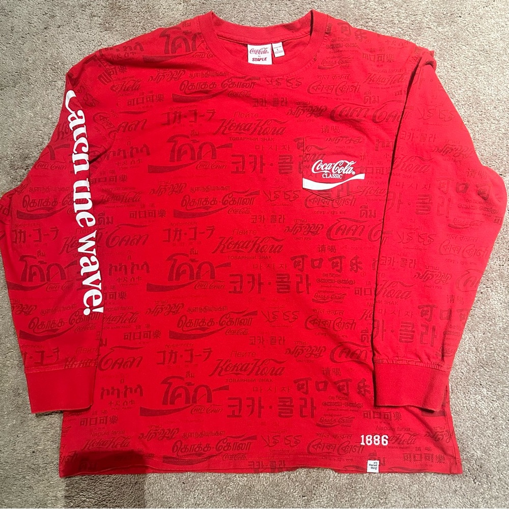 Coca Cola Jeff Staple Pigeon Long Sleeve Shirt Mens Large Fits like Medium